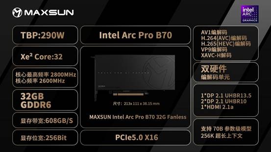 MS Intel Arc Pro B70 32G Fanless-2-参数